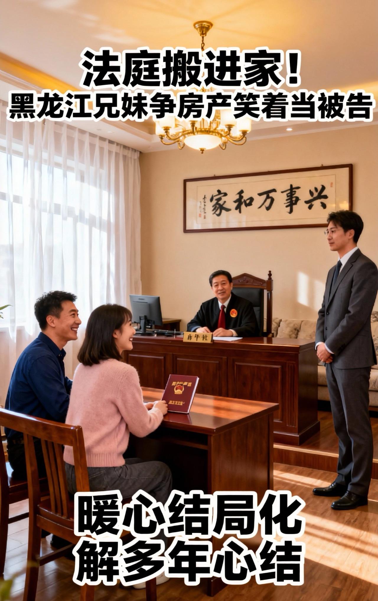 法庭搬进家！黑龙江兄妹争房产却笑着当被告，结局太暖心

近日，黑龙江双鸭山一起特
