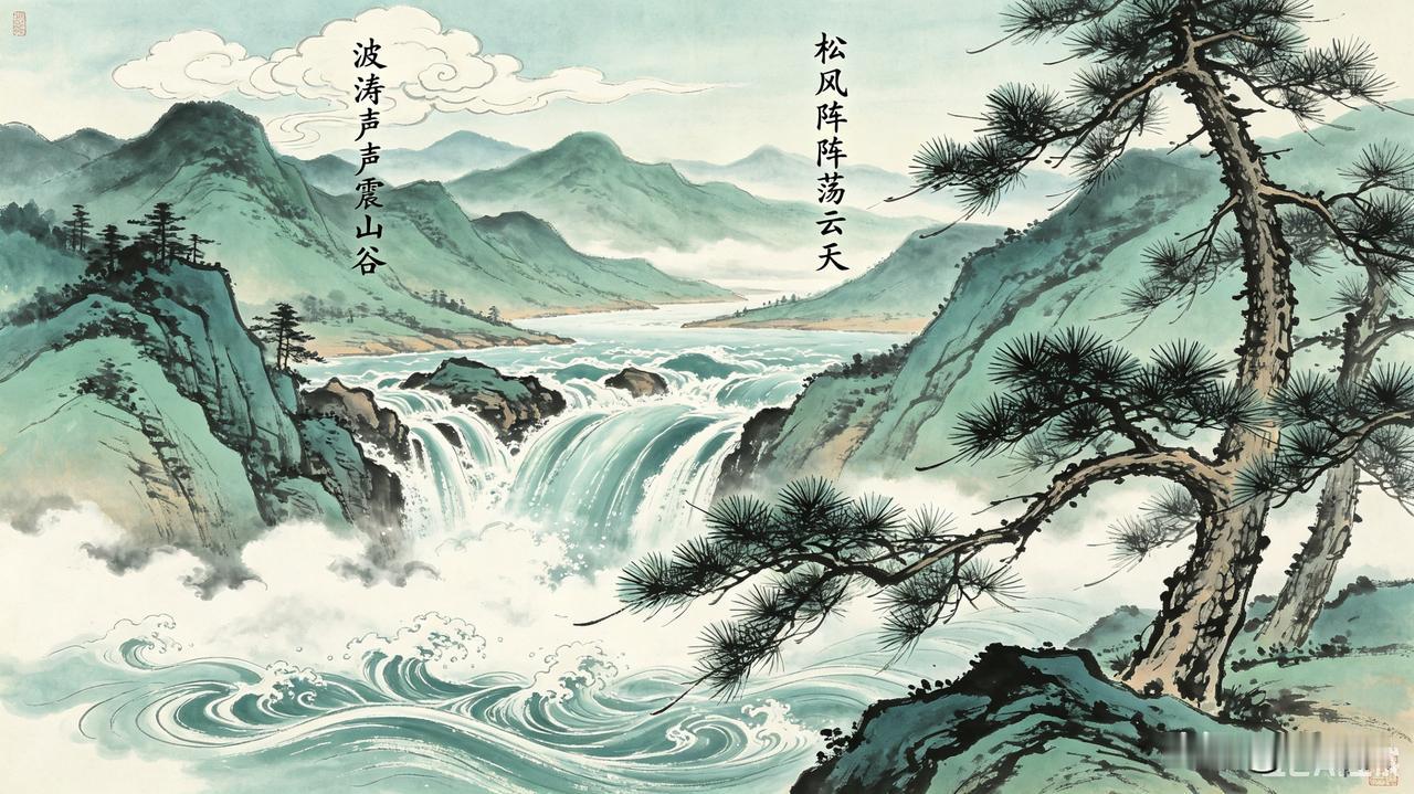 上联：石上流水千年秀
下联：林间清风万古幽
