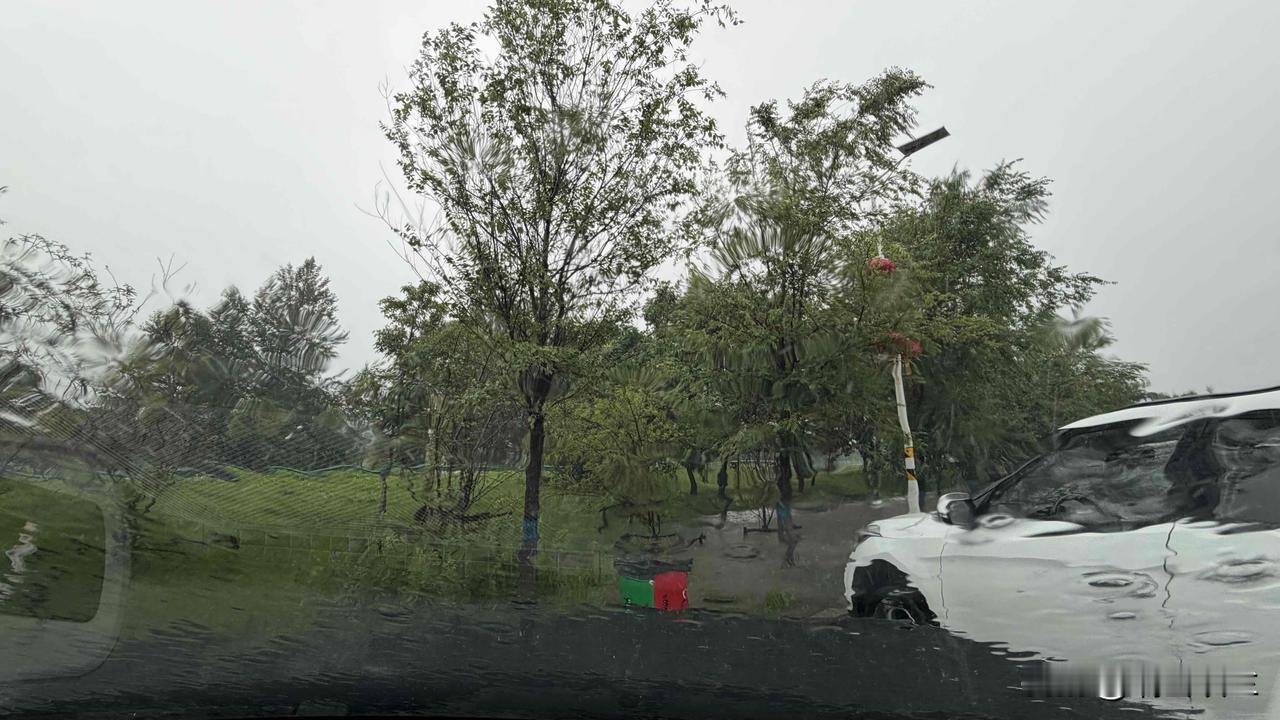 此时是中午11点40多分，我们在G12珲乌高速公路上的敦化服务区里避雨。


中