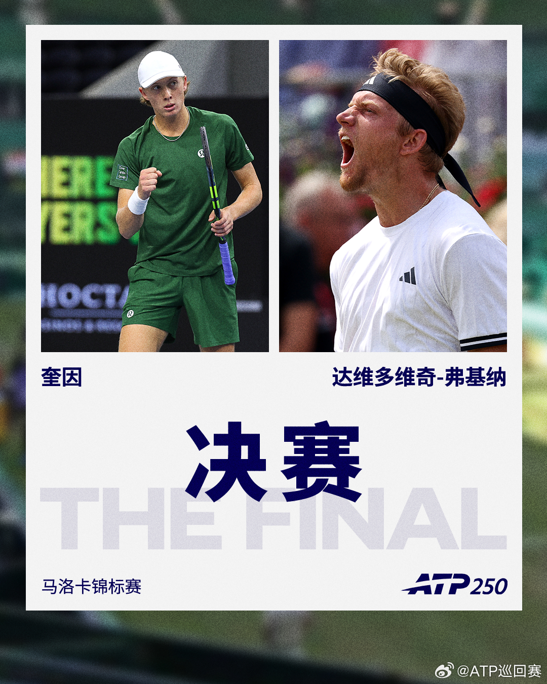 ATP250 马洛卡锦标赛决赛对阵：达维多维奇-弗基纳 vs 奎因此次为双方在巡