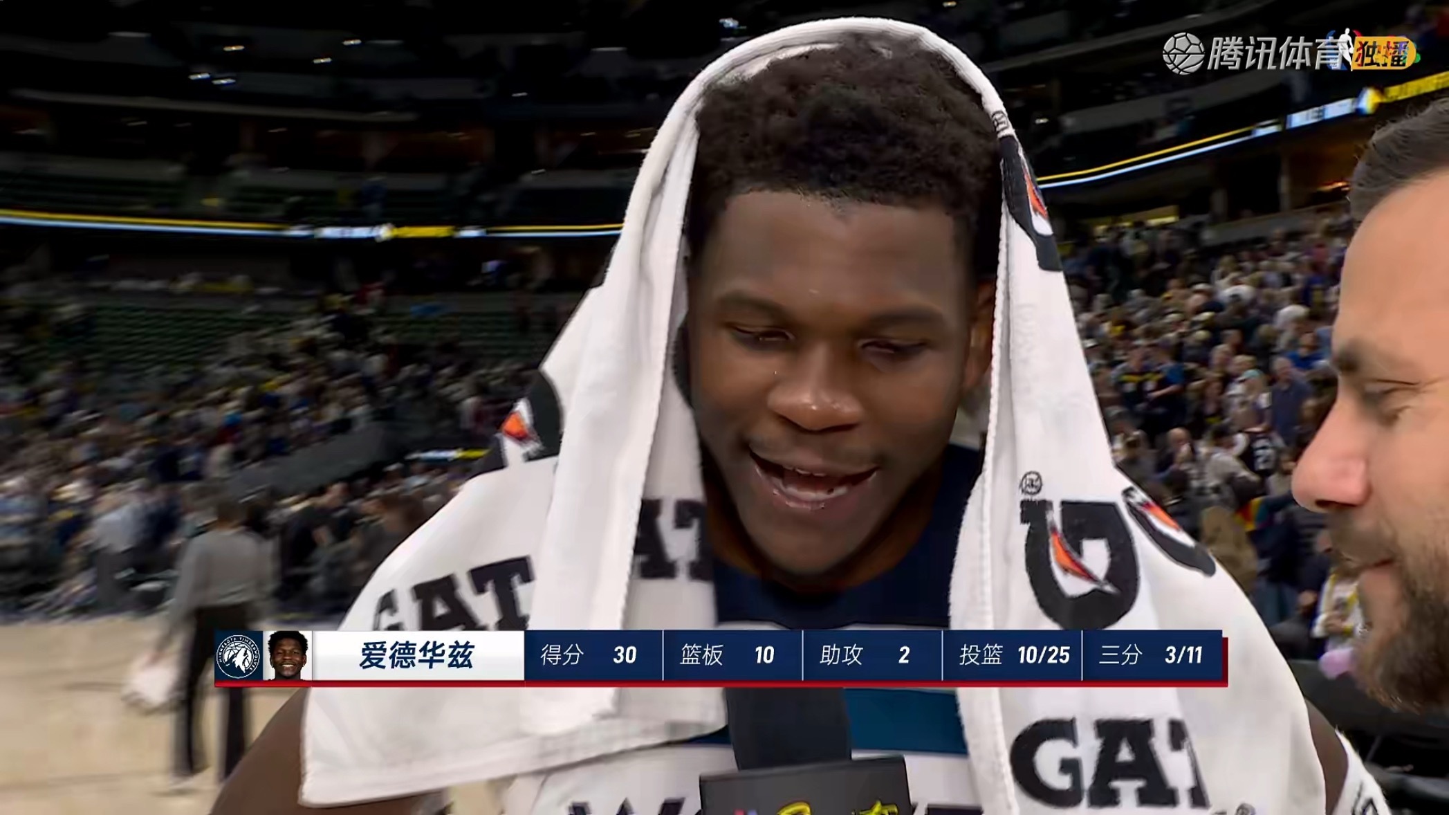 略硬👍爱德华兹带着膝伤砍下30+10带领森林狼在客场最多落后19分的情况下逆转