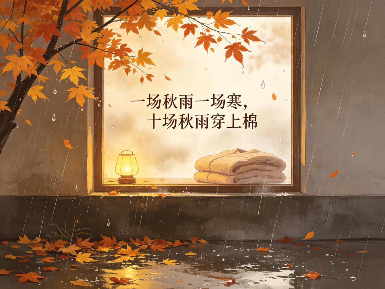 老话说："一场秋雨一场寒，十场秋雨穿上棉。"
这几天下了雨，天一下就凉快了。凉，