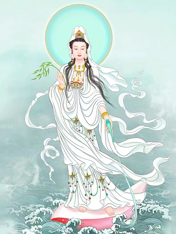 观音菩萨护佑，福气多多，贵人相助，财源滚滚！  