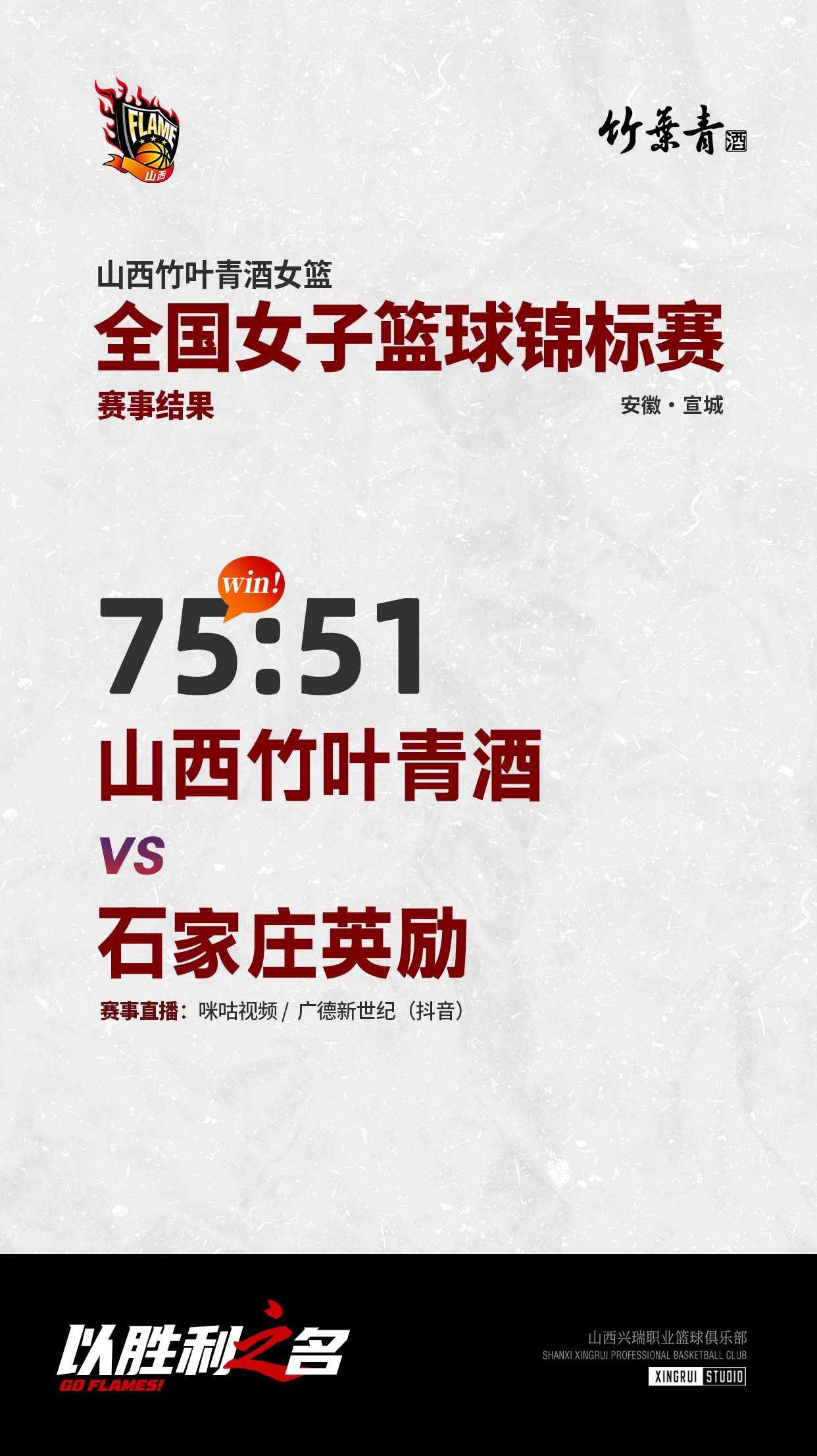 2026全国女子篮球锦标赛 | 第一阶段第四场战胜石家庄英励山西竹叶青酒女篮全国