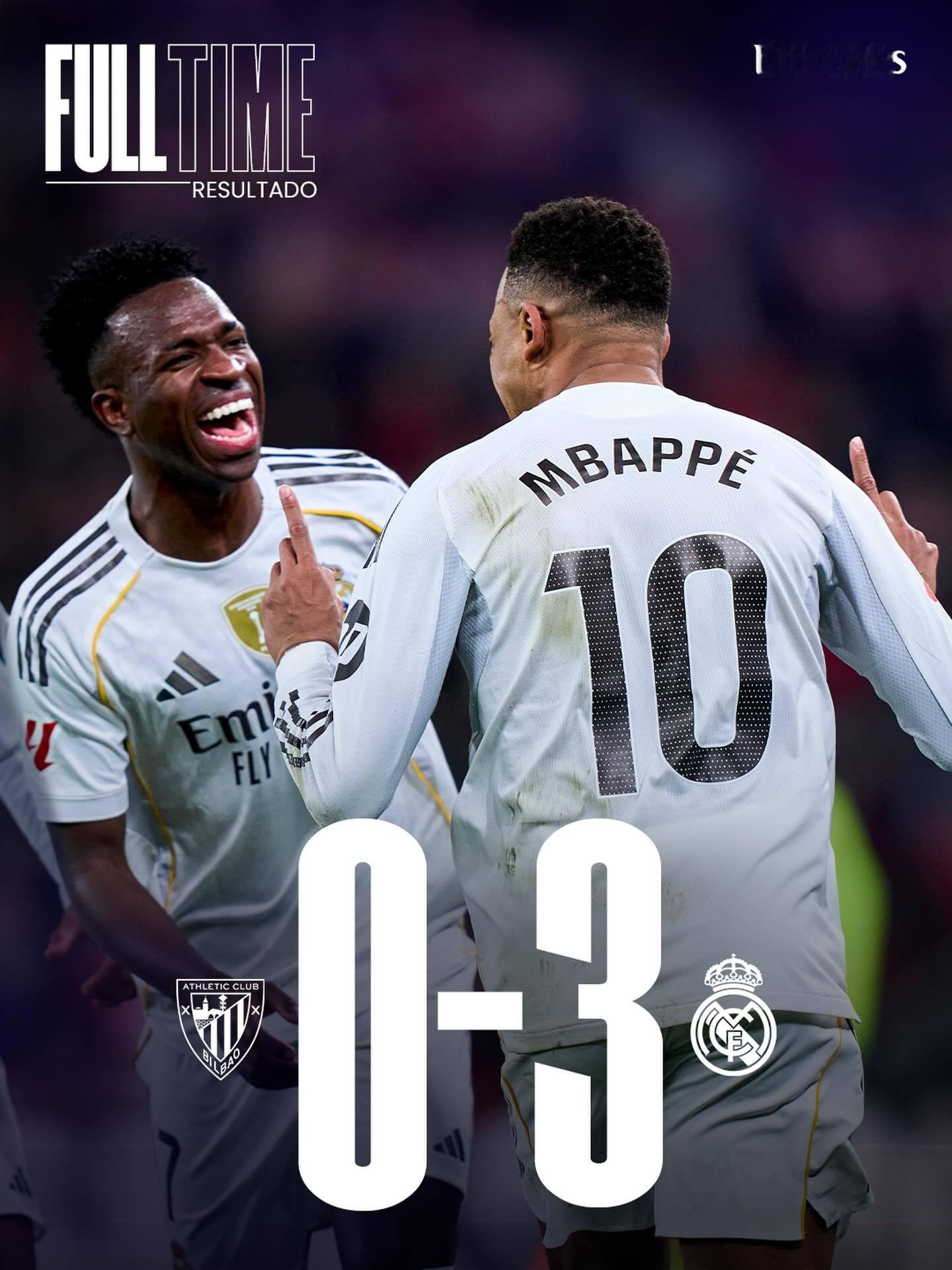 西甲 皇家马德里客场3：0战胜毕尔巴鄂竞技队，布拉欣·迪亚斯🇲🇦第78分钟替