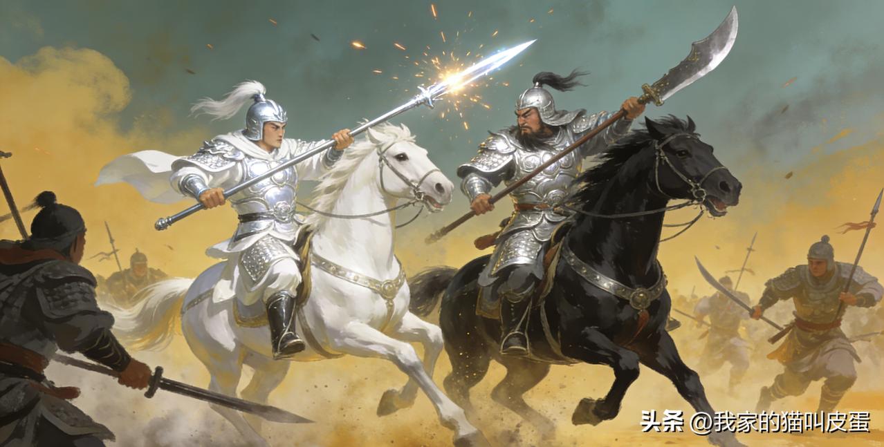 赵云学艺时，师父童渊对他说：“遇见颜良、文丑要小心，这两人武艺不在你之下。” 赵