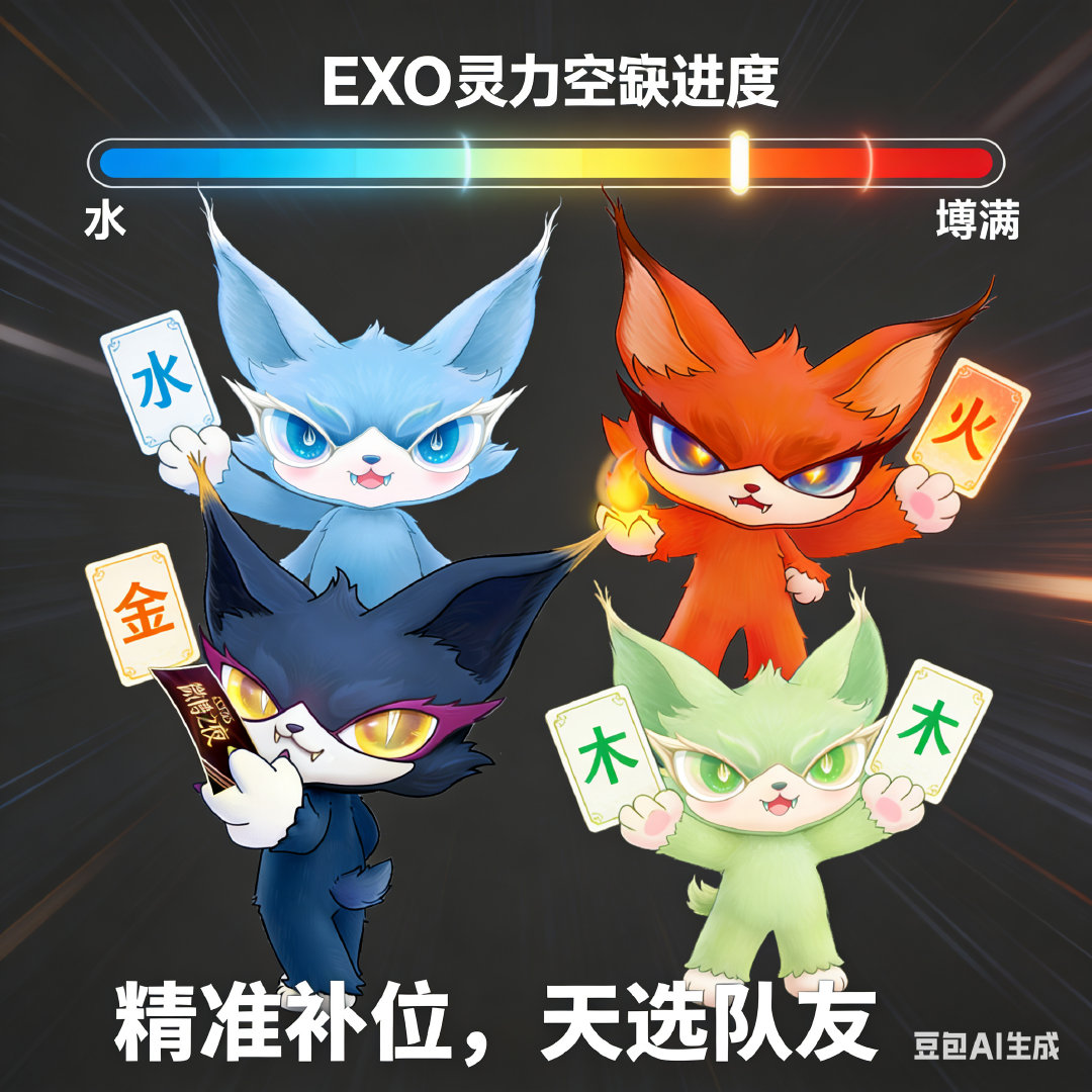喵娲娲是来加入EXO的 整活预警！EXO超能力天团虚拟扩编？喵娲娲带着金木水火土