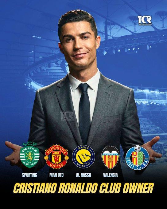 克里斯蒂亚诺·罗纳尔多正在考虑收购这五家顶级俱乐部之一的多数股权。他计划再踢一个