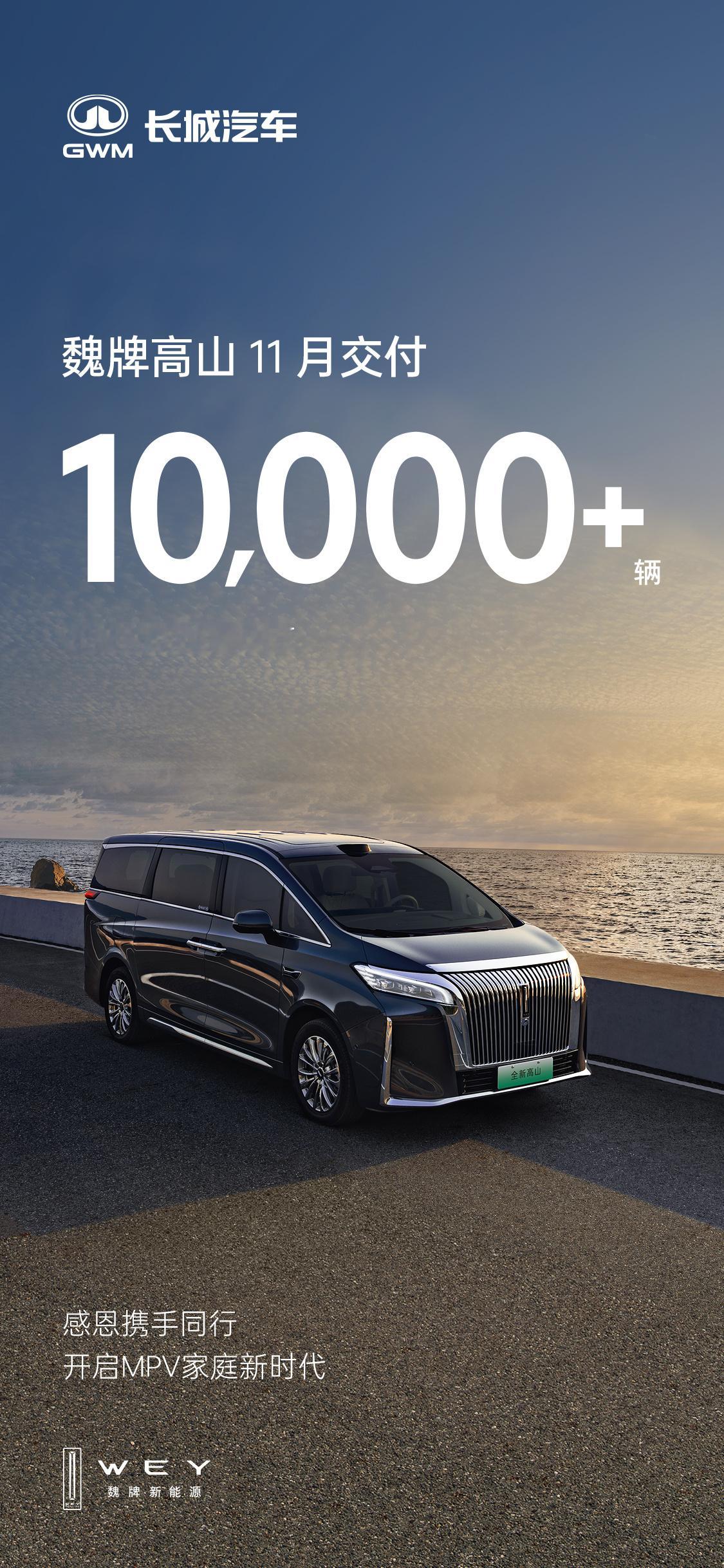 销量再次破万！魏牌高山11月再创佳绩！极致豪华、全能科技与百变空间，圈粉万千家庭