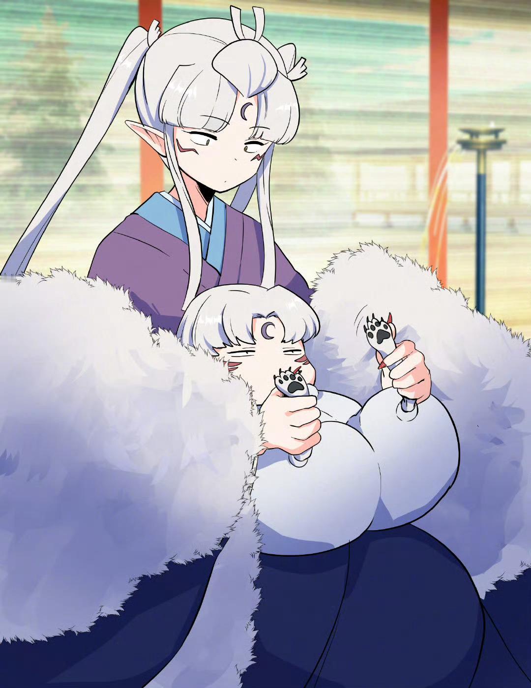 #犬夜叉# 小杀生丸被妈妈抓jiojio，杀殿：已老实X:medainnu ​​