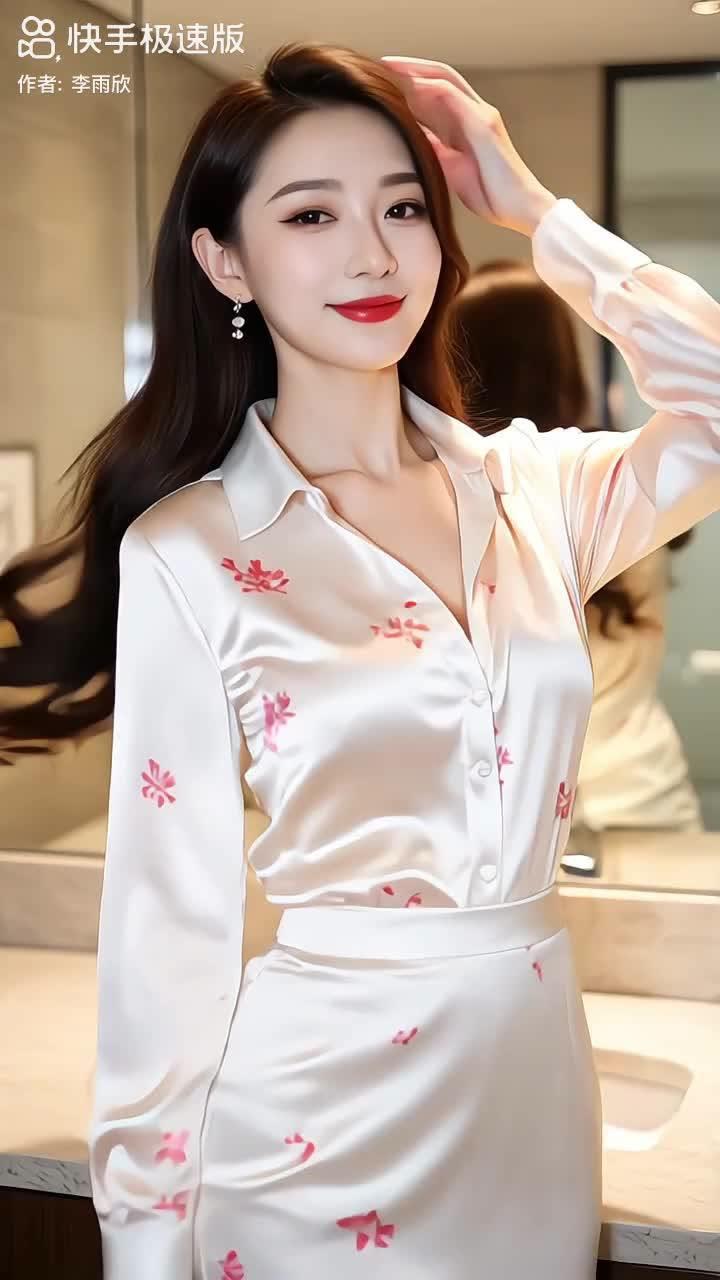 优雅白衬衫+粉色印花，甜美又时尚！