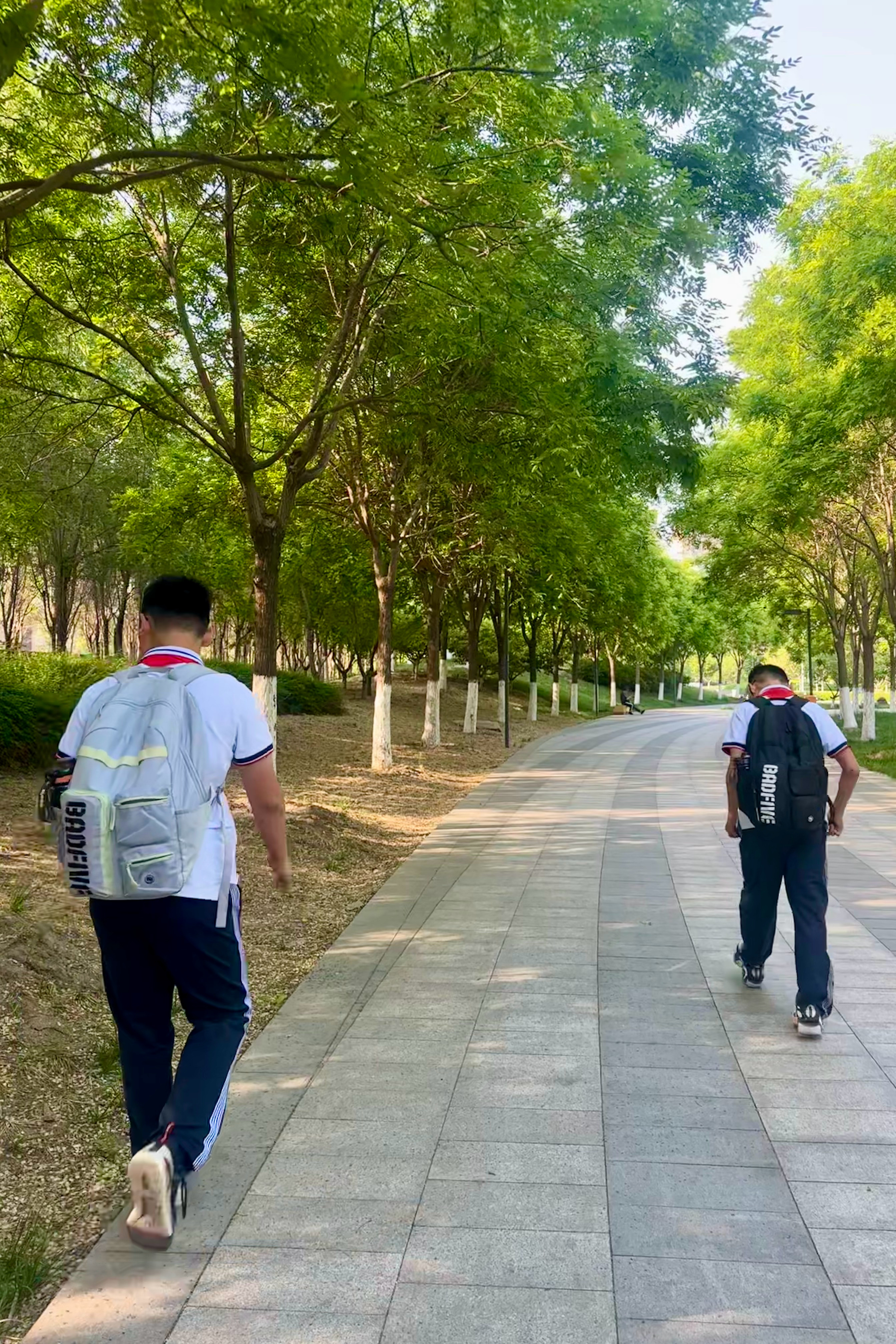 发现没，孩子就跟妈一块事儿多！今早我锻炼身体，陪他们一起出门儿。赶上俩娃同时屎急