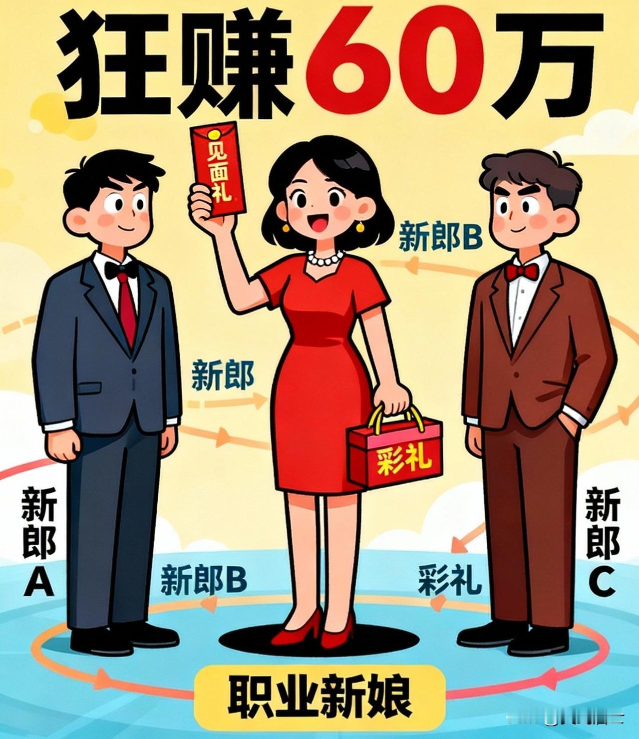 河南这姑娘把相亲玩成了“职业新娘”，三年结婚三次狂赚60万！

河南一女子通过相
