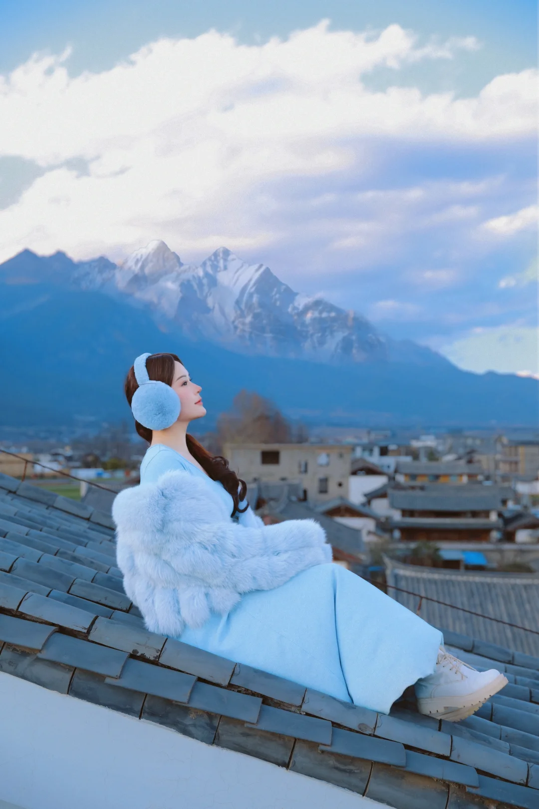 丽江白沙古镇无遮挡拍雪山点位分享～