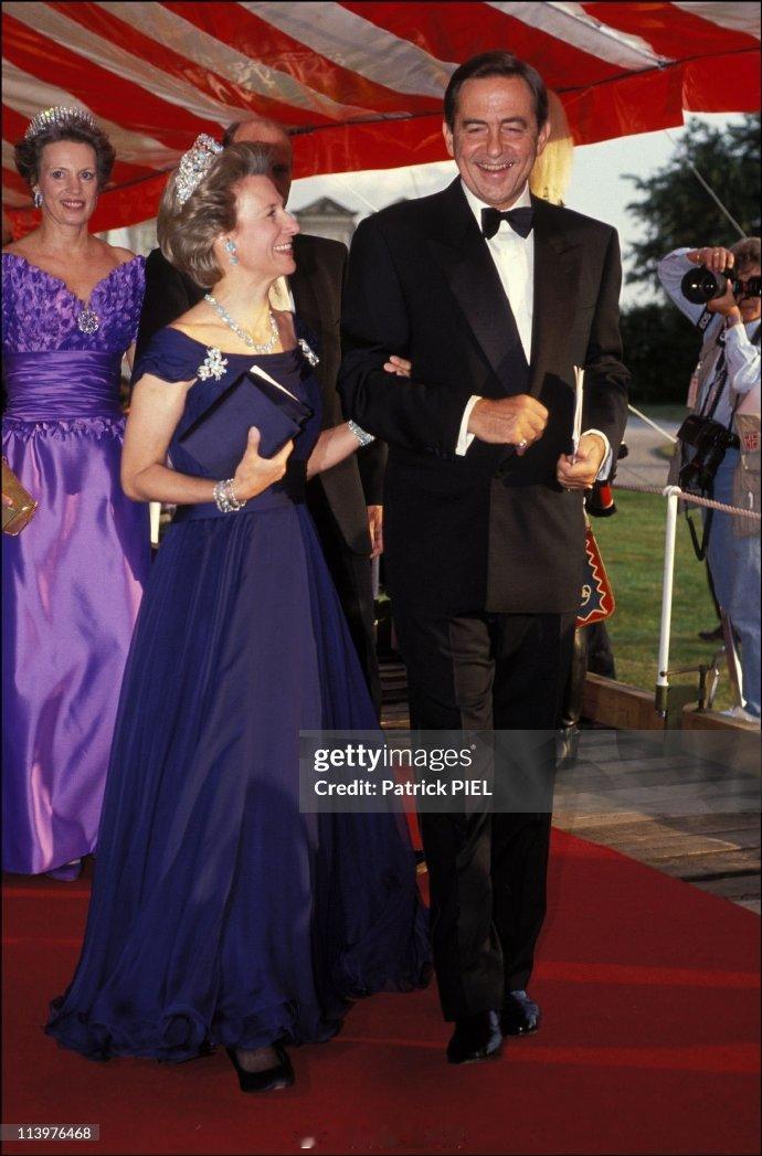 1992年，英国格洛斯特公爵夫人布尔吉特和已故的希腊国王康斯坦丁在丹麦哥本哈根出