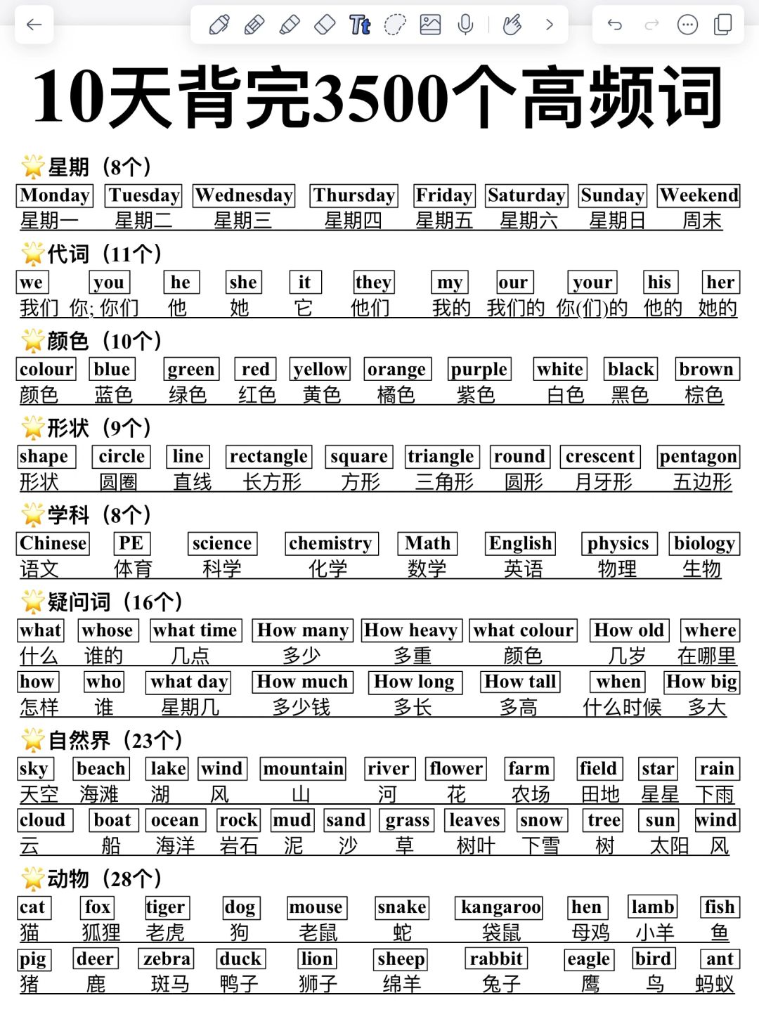 10天背完，基础差必背的3500词！词汇量暴涨！