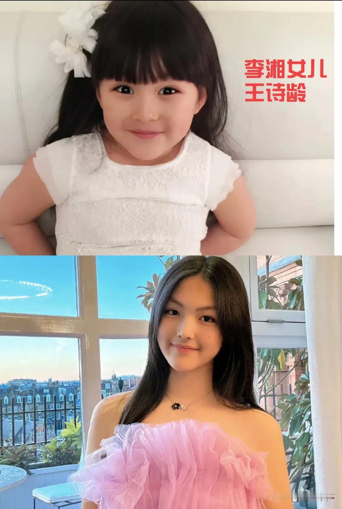 都是星二代，李湘的女儿王诗龄和奥运冠军田亮的女儿森碟，两个人的气质完全不一样。