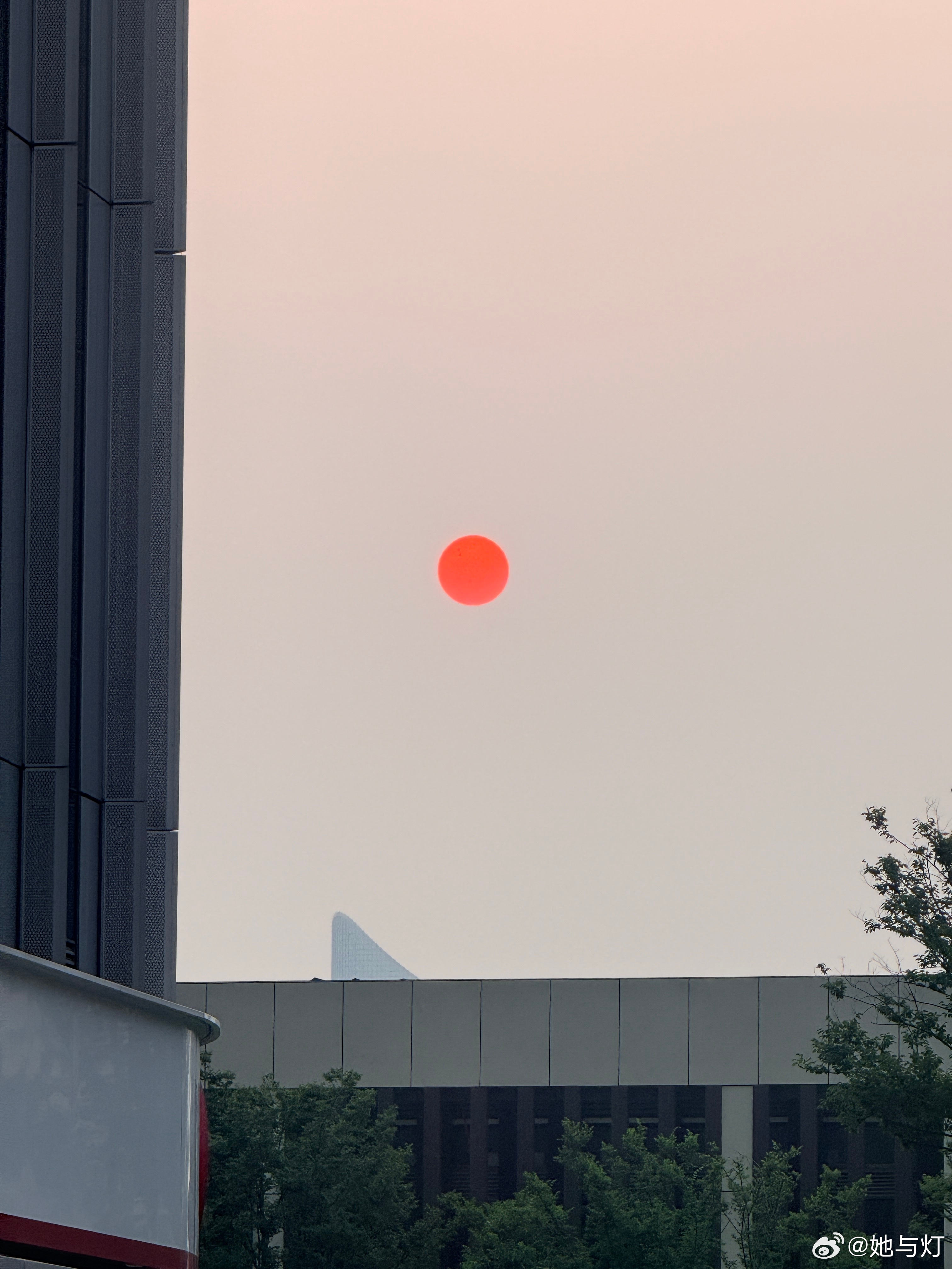 这夕阳，红的像个贴纸。