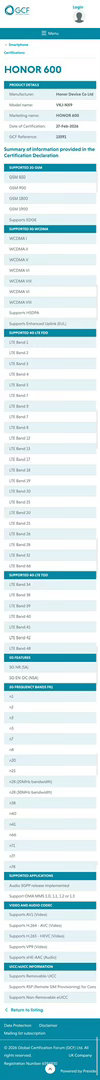 刚刚看到数码圈里的大佬分享了消息，荣耀600系列已经通过了海外GCF认证。这算是