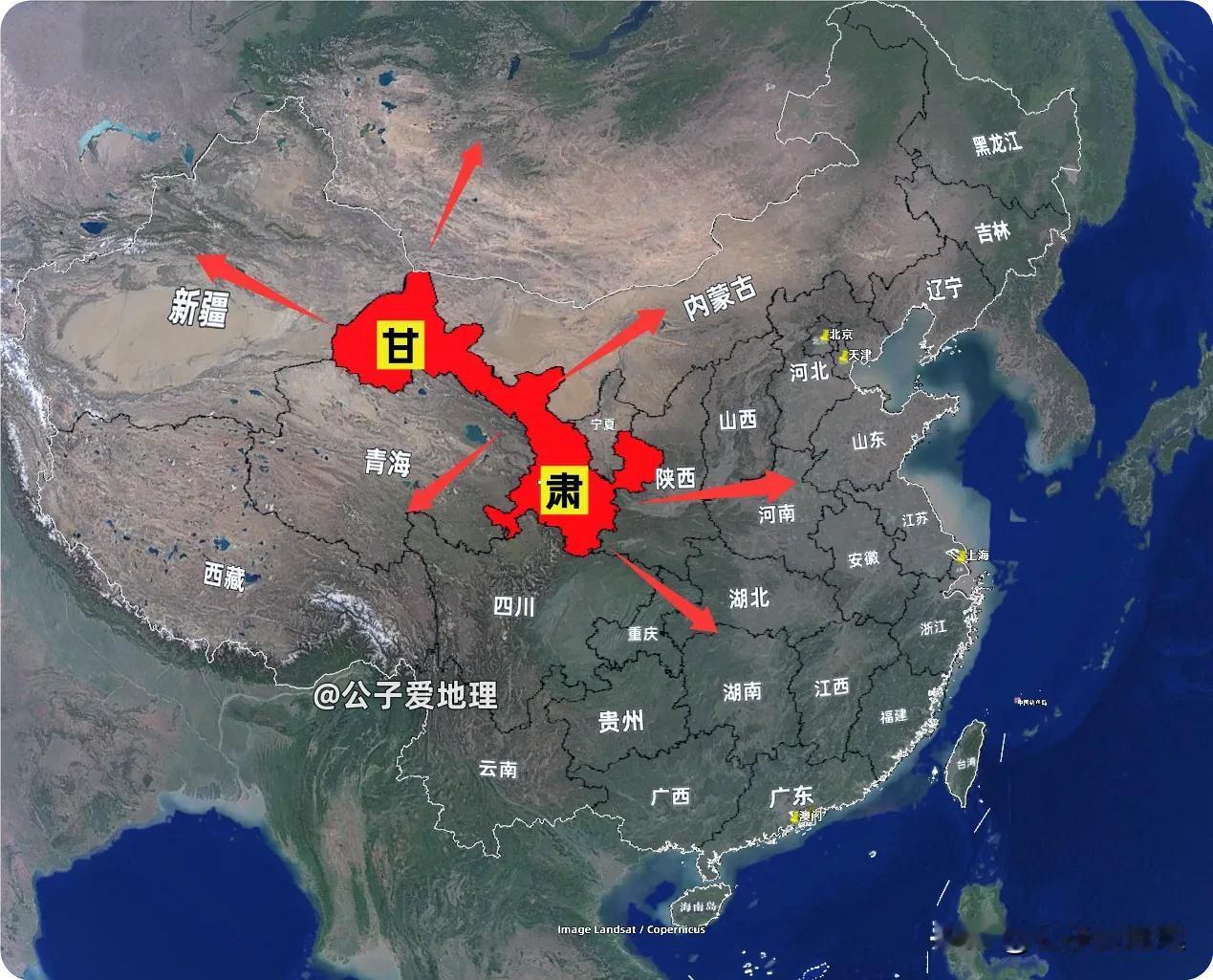 划出甘肃的人真的是个天才。
都说画出甘肃的人是天才，可你看看地图上那一长条，细得