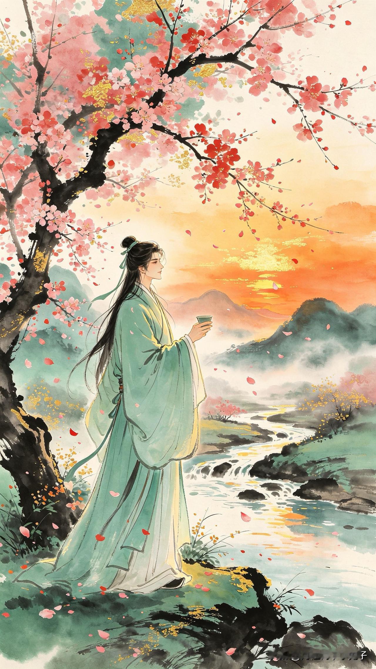 三分醉意酬春色，
一缕闲情逐落晖。
莫问流年何处去，
      
…………请师