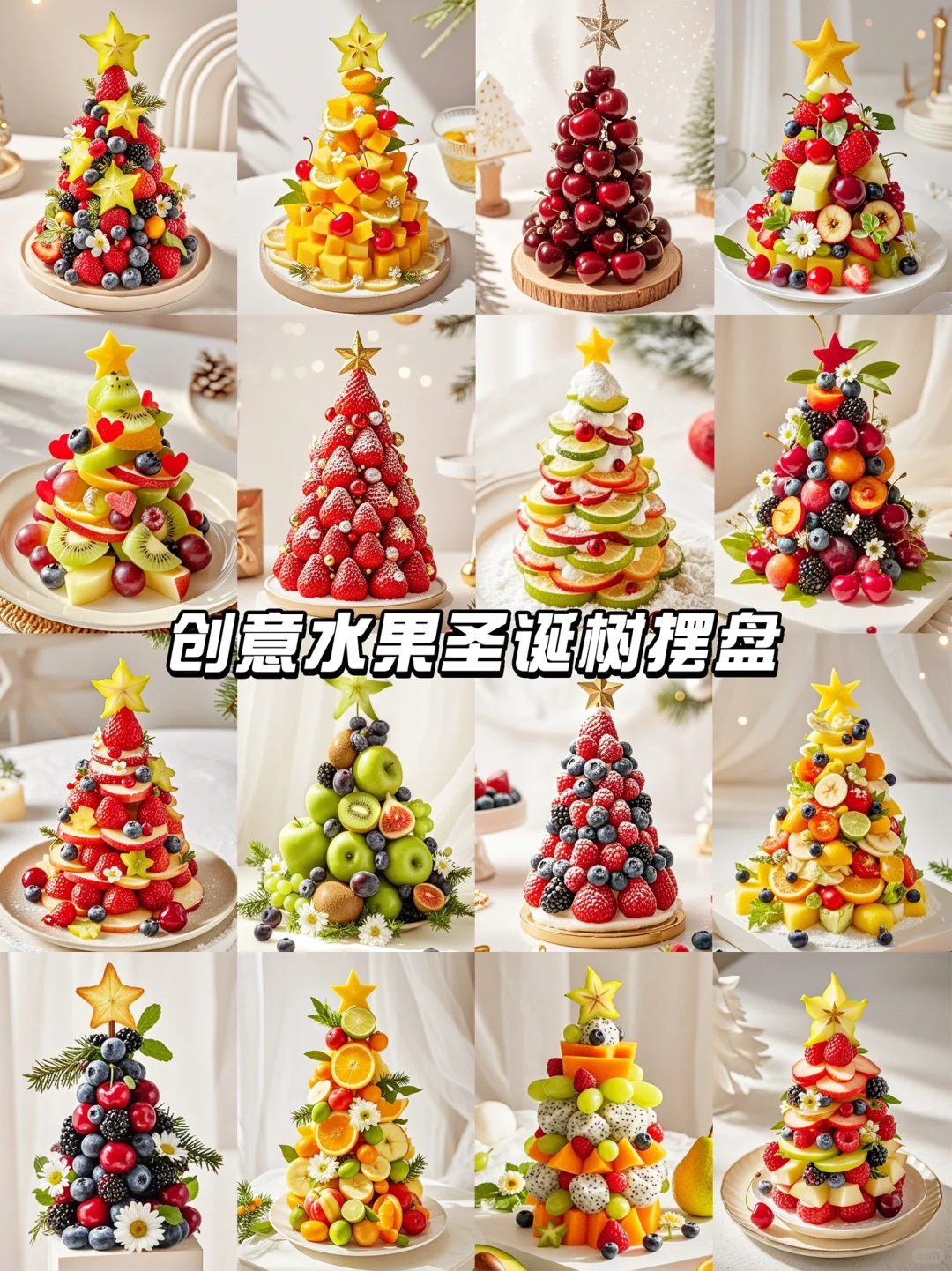 水果圣诞树合集🎄简单又有仪式感的圣诞果盘