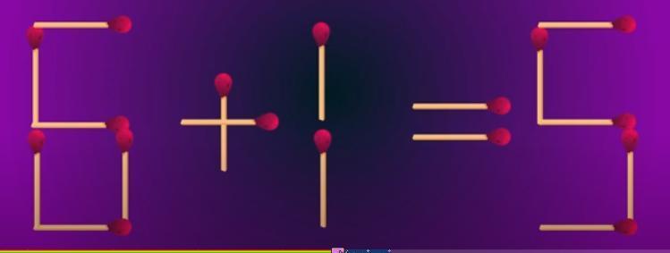 各位思维探险家们，注意啦！眼前由火柴搭建起的“6 + 1 = 5” ，显然违背常