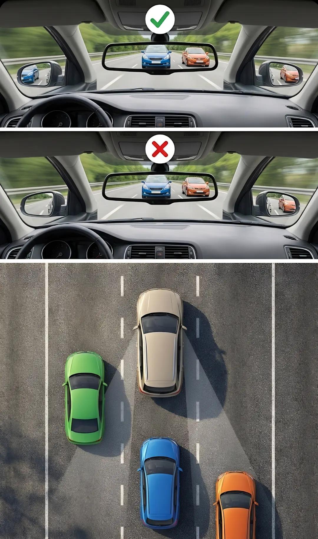 怎么彻底消除汽车盲区？🚗👀

很多司机调后视镜时，都会刻意让镜子里能看到自己
