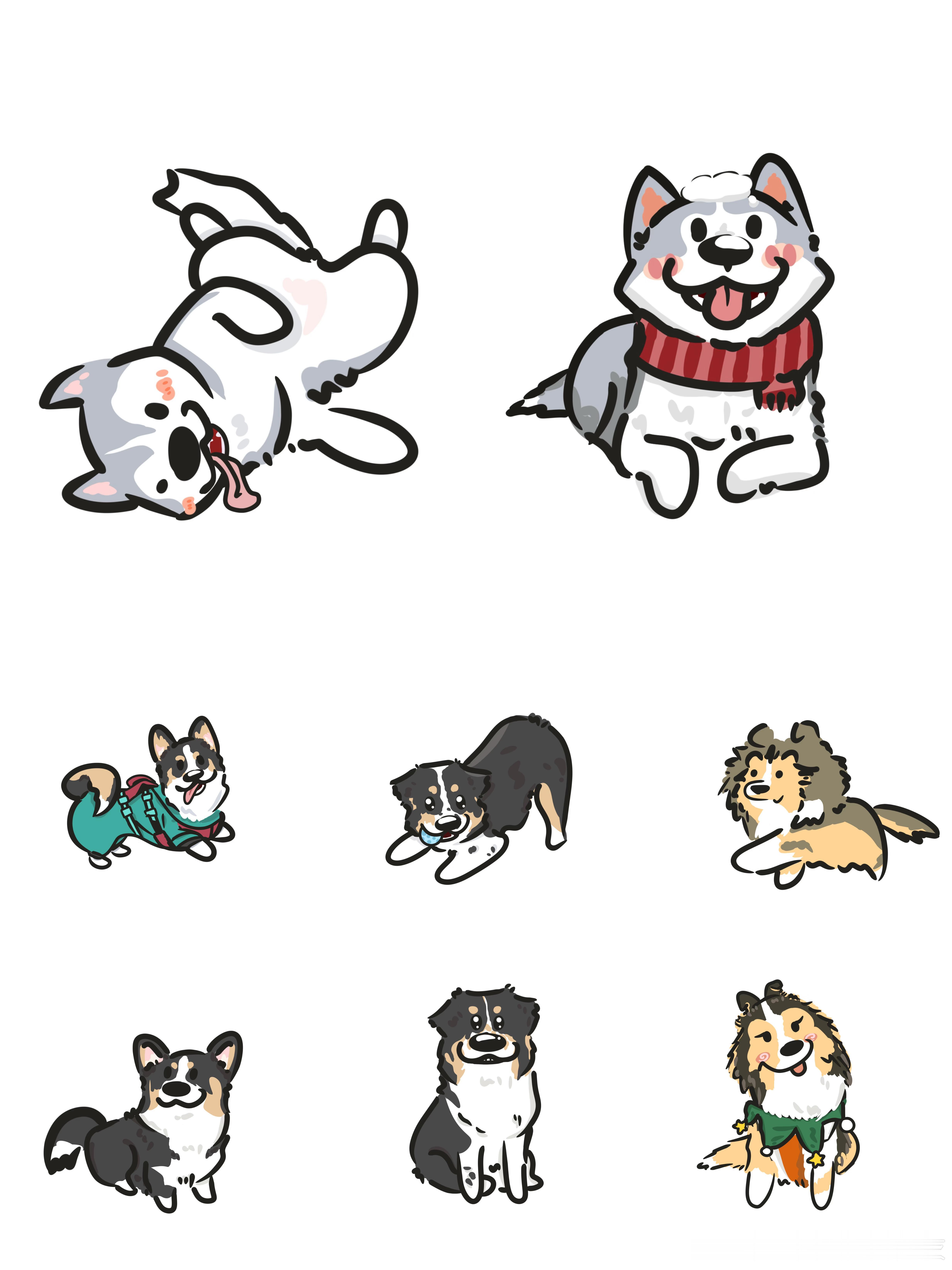 哈士奇  各种头像贴纸