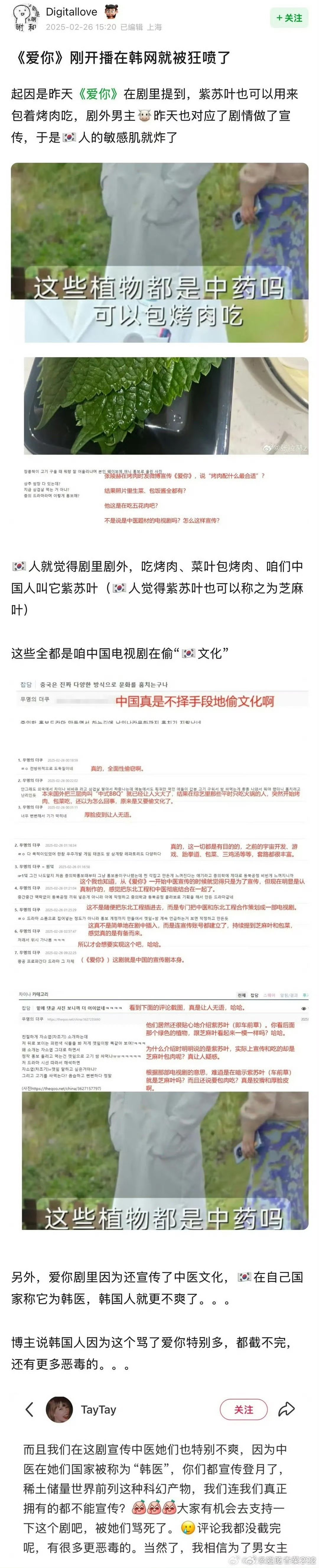 爱你 紫苏叶包烤肉  电视剧爱你 烤肉配紫苏叶，我们的经典搭配。何苏叶贴脸，《爱