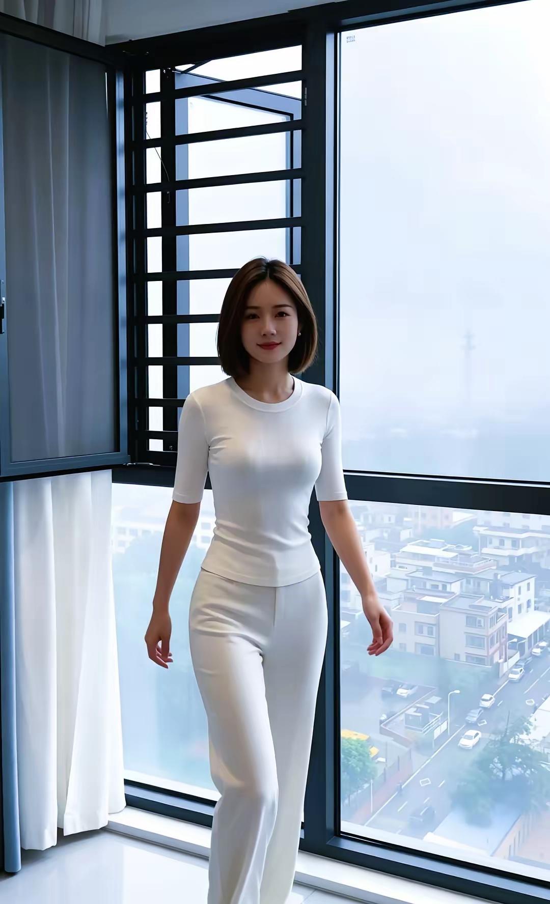 高楼上的女孩。