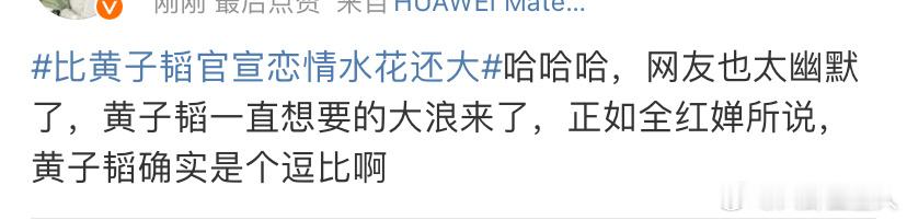 #黄子韬一直想要的大浪来了#哈哈哈，网友也太幽默了，黄子韬一直想要的大浪来了，正