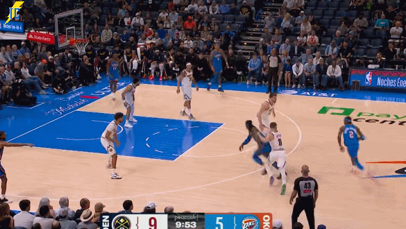 掘金依靠体型优势打了雷霆一波5-0，亚历山大打成2+1予以回应！掘金vs雷霆雷霆