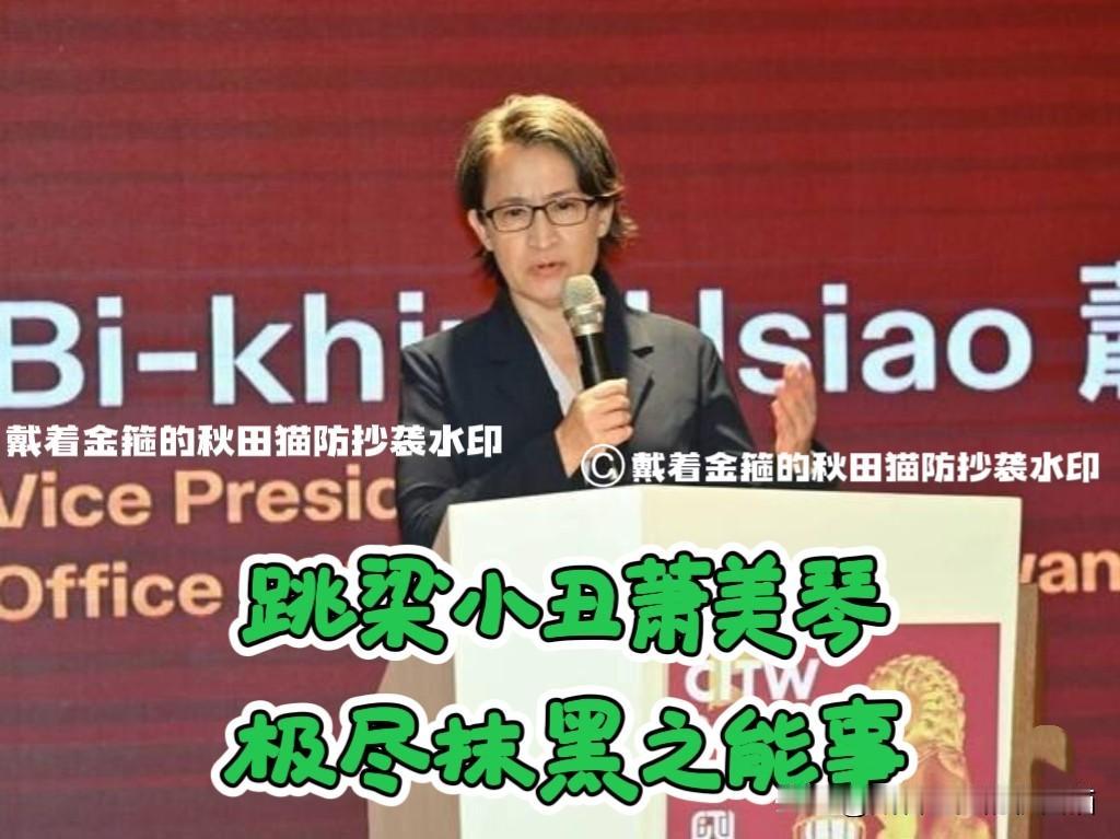 萧美琴，这个跳梁小丑又跳出来抹黑我们出台的新法，甚至把新法与日本人台中被揍联系起