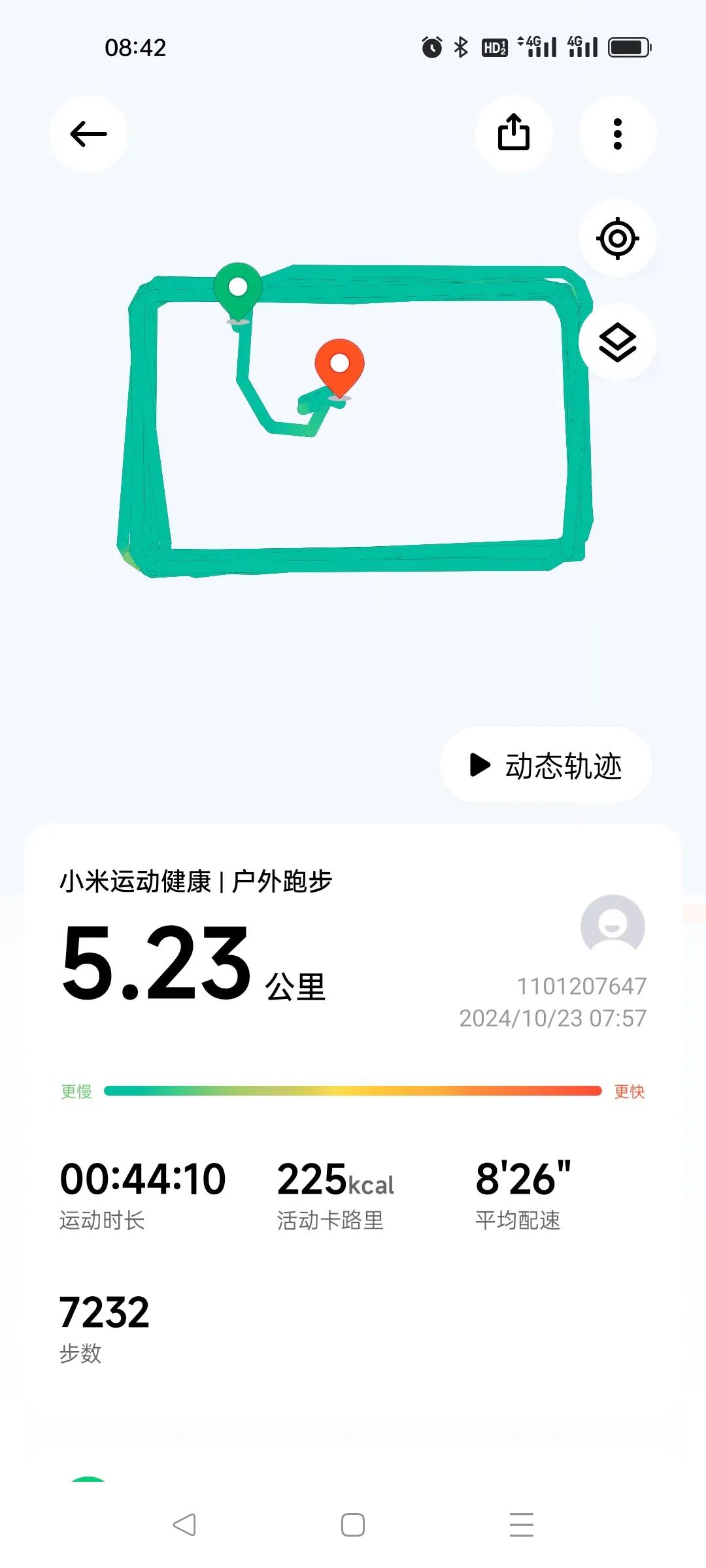 又是跑步的一天。恢复晨跑第三天，今天为了不出现恶心呕吐的情况，从起跑就开始控制速