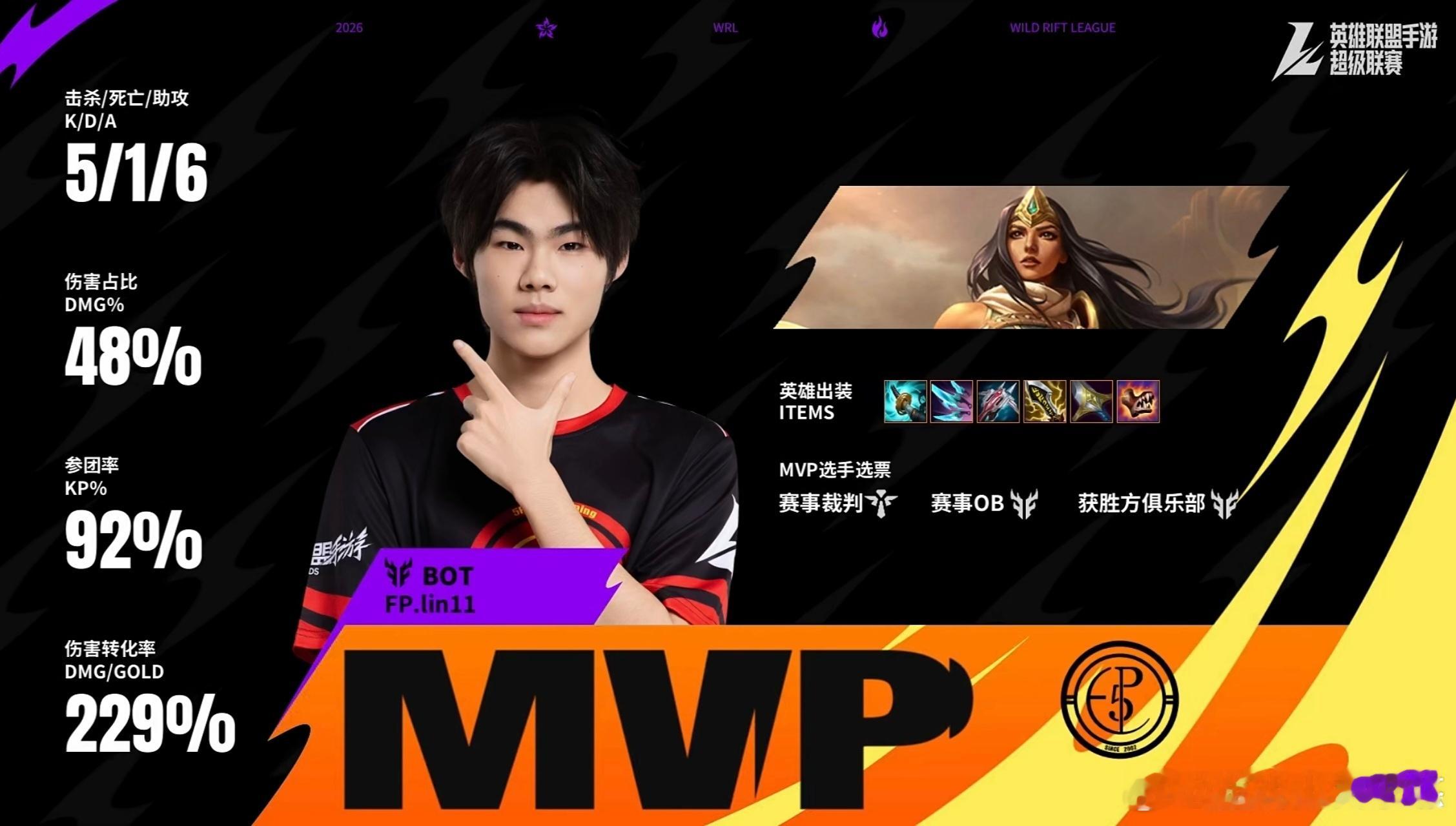 英雄联盟手游超级联赛 首局FP拿下！lin11希维尔当选MVP。11分半先拿大龙