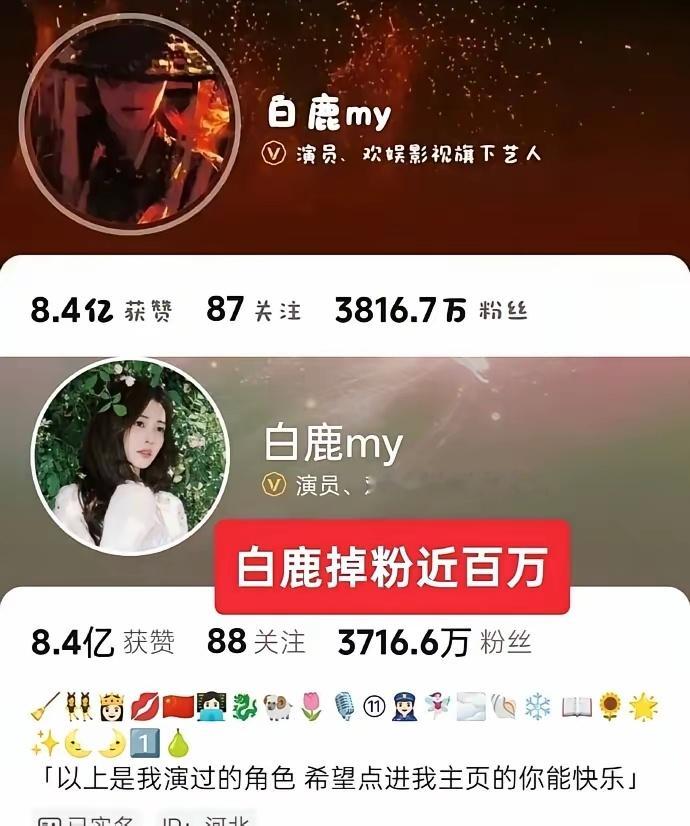 白鹿丞磊莫离剧宣发力了白鹿掉粉超过一百万了，对白鹿来说，《莫离》这个时候上，对她