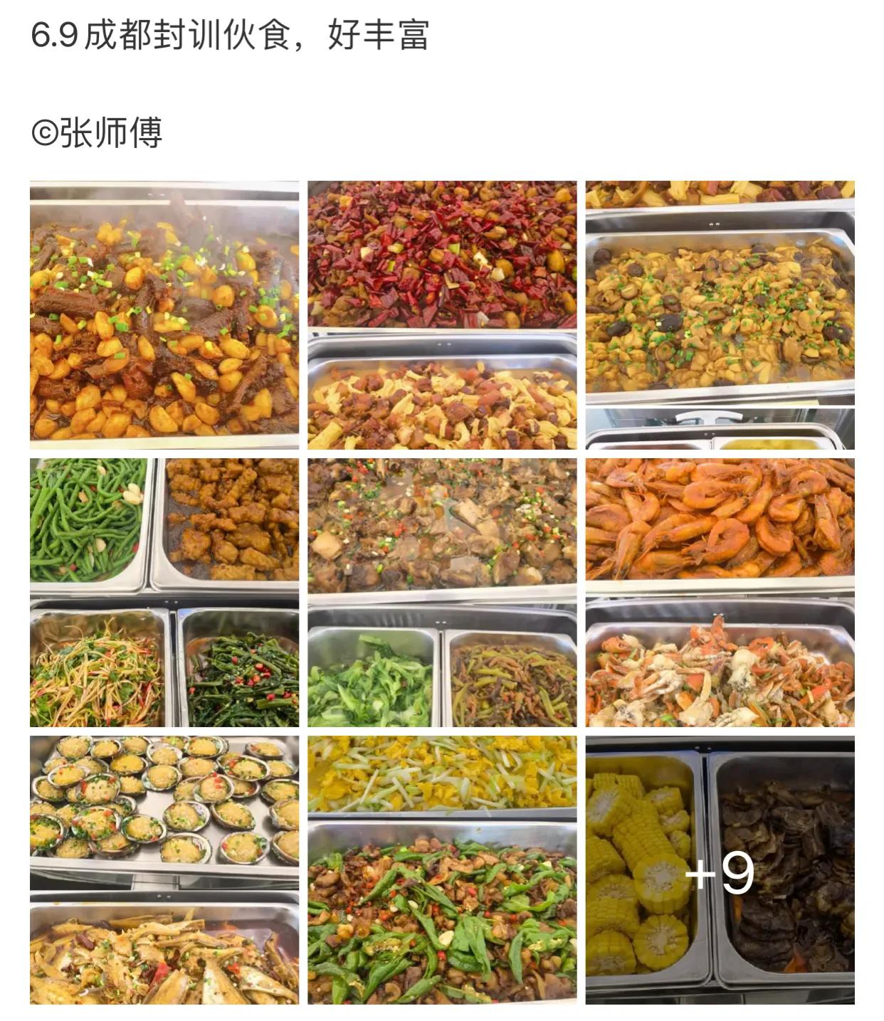 成都真是美食之都啊，看看胖球队这伙食，杠杠的，天上飞的地下跑的水里游的全都有，预
