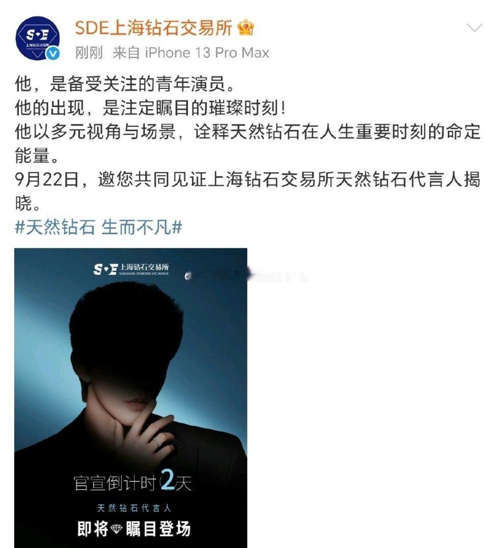 邓为SDE上海钻石交易所天然钻石代言人预热。顶级商务是这样的 ​​​