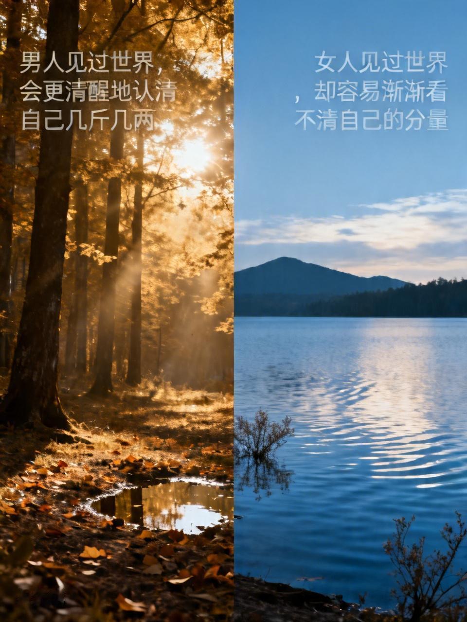 男人和女人最大的区别，往往在见过世面之后才显露出来。
男人见过世界，会更清醒地认
