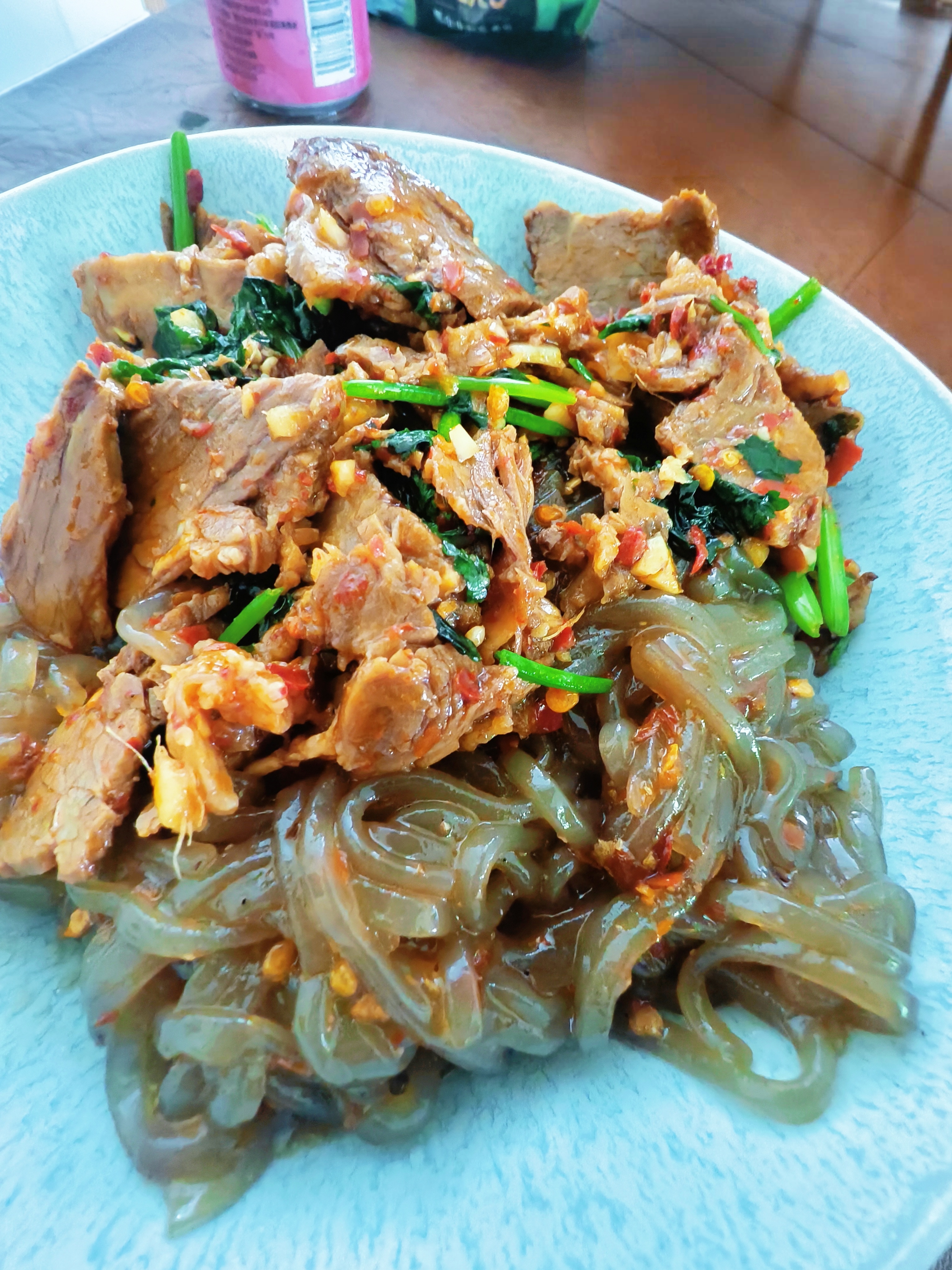 今日份晚饭🥣凉拌牛肉🥩➕凉拌红薯粉 ​​​