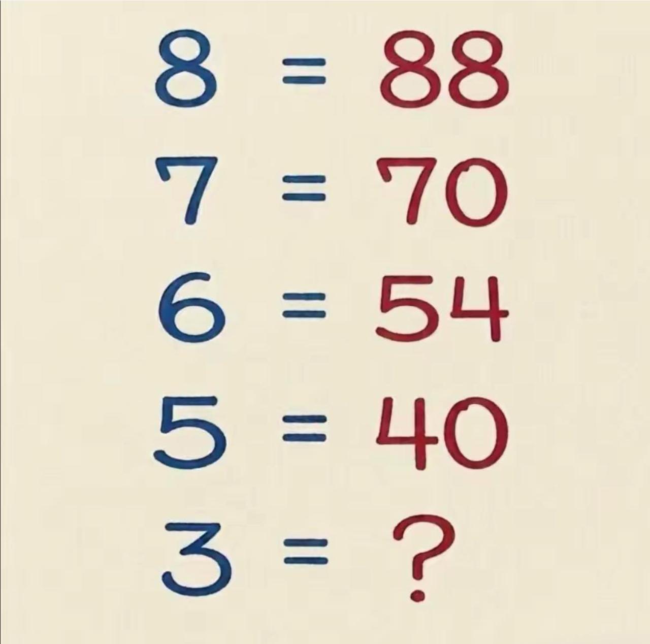 考考你的数学和逻辑推理能力，请问3=？