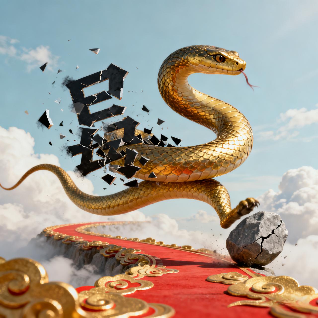 胜者：巳蛇🐍
元旦已过
蛇：缠身的霉运，全甩掉啦！
蛇：挡路的石头，全踢开啦！