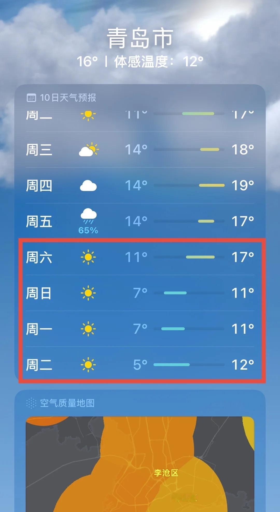请问青岛的朋友 这温度你们穿啥
顺便有什么不吃不去就白来青岛的也丢给我吧[心心眼