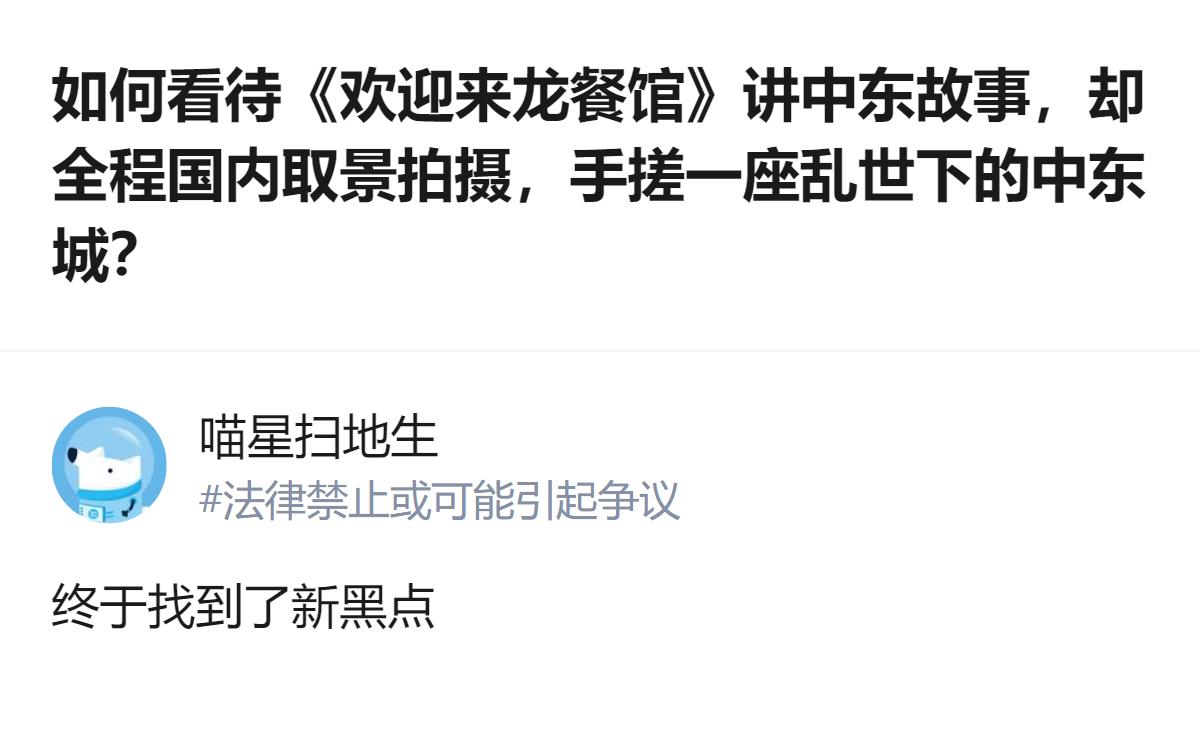 真的服了，有人连国内拍中东题材的剧都能挑出“黑点”，这不是鸡蛋里挑骨头吗？