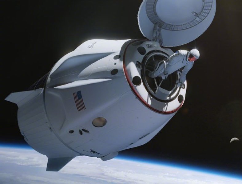 SpaceX将于今天（北京时间9月12日14时23分），执行首次商业太空行走，不
