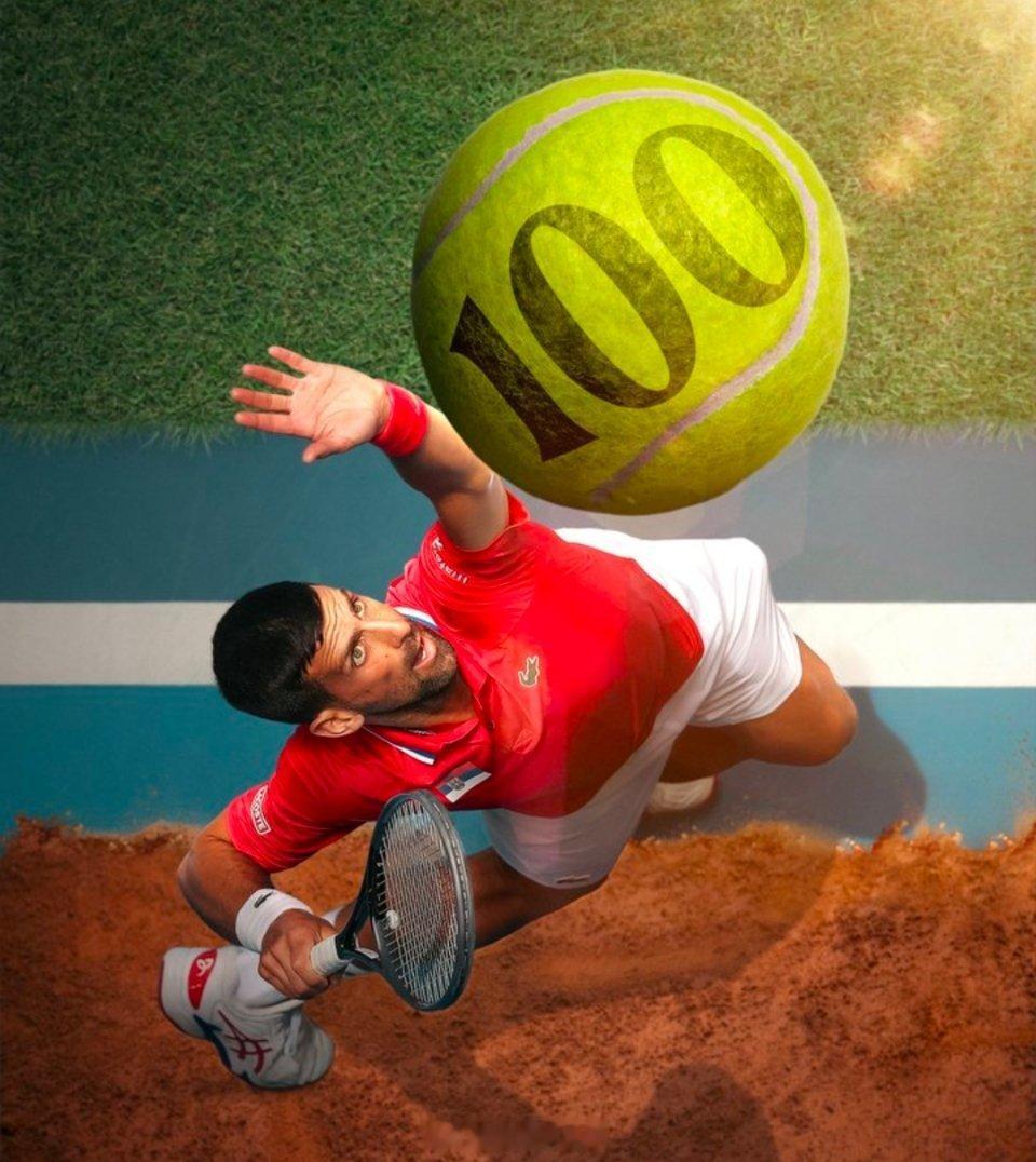 澳网2026 德约科维奇是历史上唯——位在所有三种场地上都取得过100场以上大满