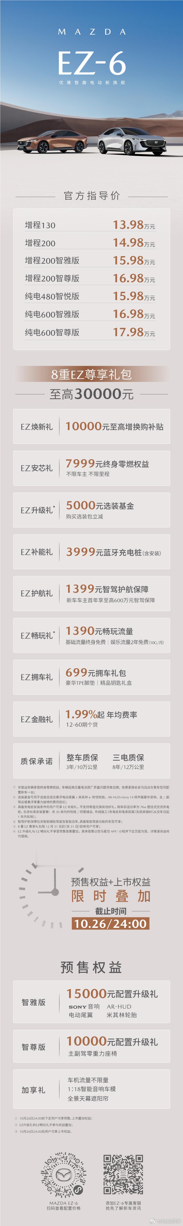 之前预售价是 16-20 万元，正式售价还是拿出了诚意。- 增程版 13.98-