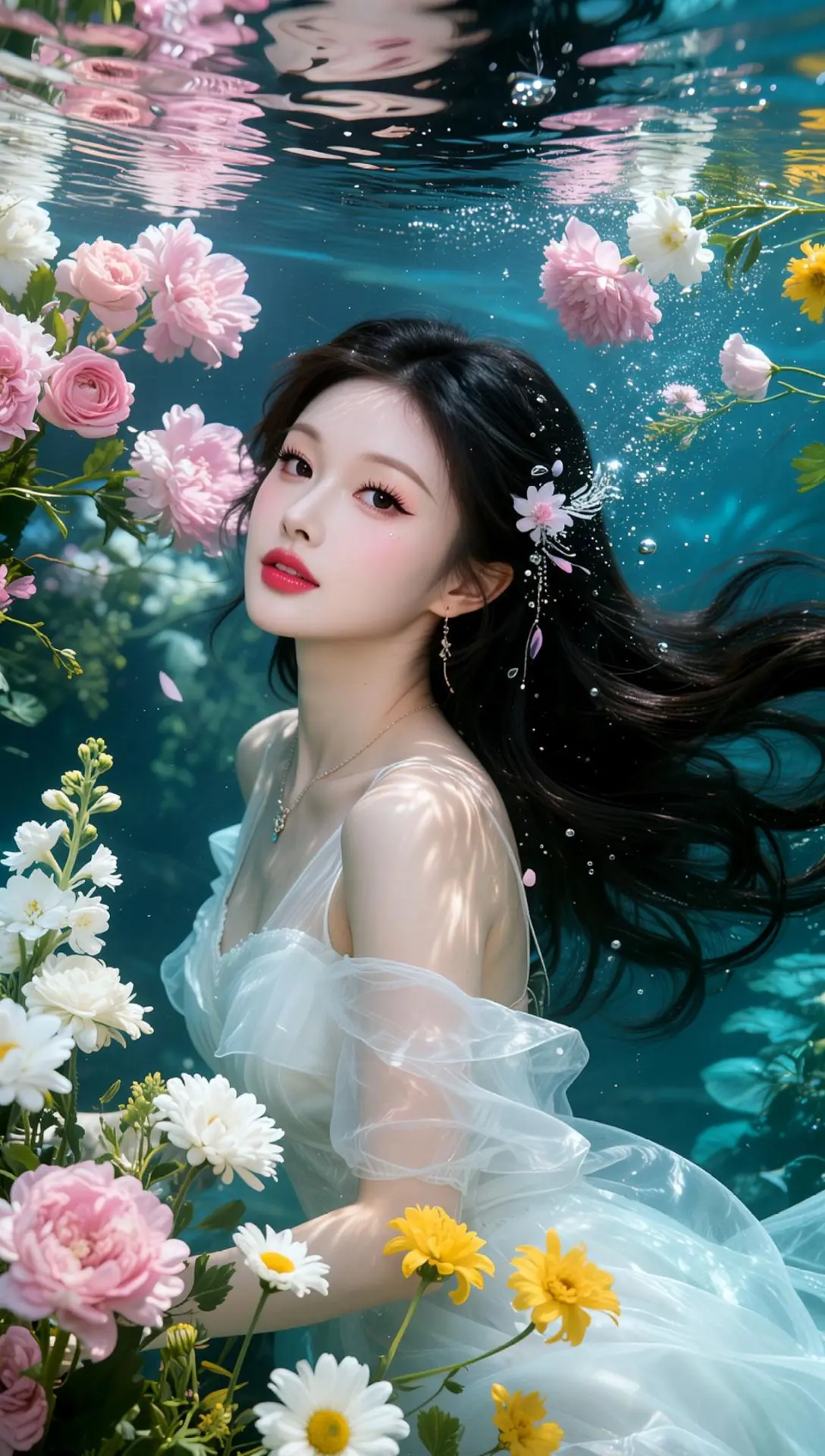 AI水下梦幻写真 ai创作 唯美意境独特写真 少女写真 ai写真