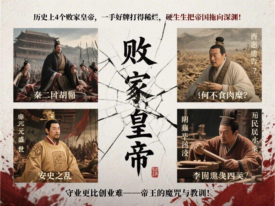 历史上4个败家皇帝，一手好牌打得稀烂，硬生生把帝国拖向深渊！
在中国历史上，有不